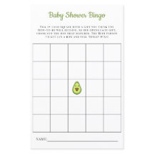 Baby Bingo Kaart Kawaii Avocado Baby shower Game