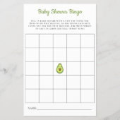 Baby Bingo Kaart Kawaii Avocado Baby shower Game (Voorkant)