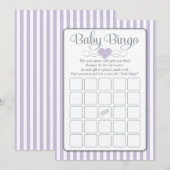 Baby Bingo Lavender Lila Baby shower Game Kaarten (Voorkant / Achterkant)