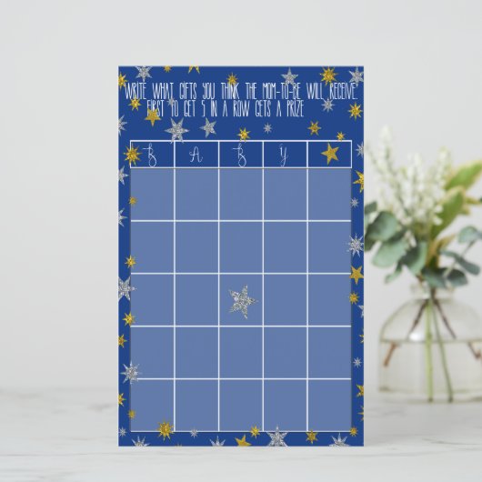 Baby Bingo Little Star Baby shower (Staand voorkant)