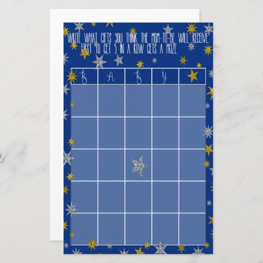 Baby Bingo Little Star Baby shower (Voorkant / Achterkant)