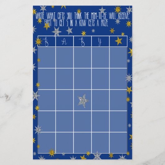 Baby Bingo Little Star Baby shower (Voorkant)