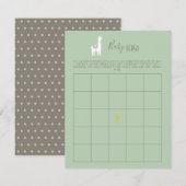 Baby Bingo Llama Baby shower Boy Green Game Informatiekaartje (Voorkant / Achterkant)
