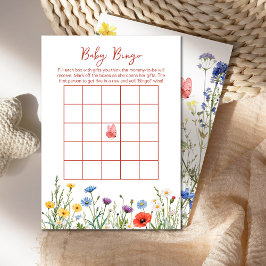 Baby Bingo met voorjaarsbloemen Baby shower Feestdagenkaart