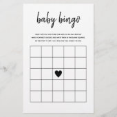 Baby Bingo Minimalist Baby shower Game (Voorkant)
