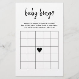 Baby Bingo Minimalist Baby shower Game