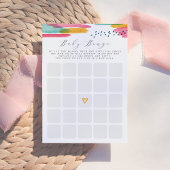 Baby Bingo Moderne Abstracte roze & Blauwe Waterve Kaart