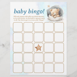 Baby Bingo & Naam Race Teddy Bear Baby shower Spel Flyer
