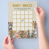 Baby Bingo & Naam Race Wild Baby shower Spel Flyer (Hand)