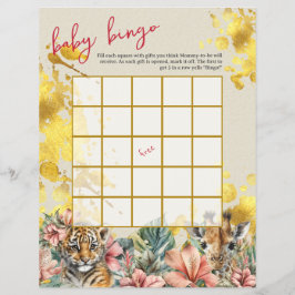 Baby Bingo & Naam Race Wild Baby shower Spel Flyer