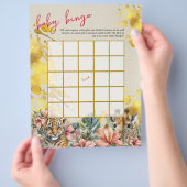 Baby Bingo & Naam Race Wild Baby shower Spel Flyer (Hand)