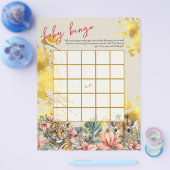 Baby Bingo & Naam Race Wild Baby shower Spel Flyer (Enkel)