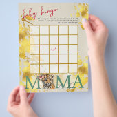 Baby Bingo & Naam Race Wild Baby shower Spel Flyer (Hand)