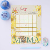 Baby Bingo & Naam Race Wild Baby shower Spel Flyer (Enkel)