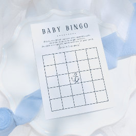 Baby Bingo | Nautical Whale Baby Boy Shower Game Kaart