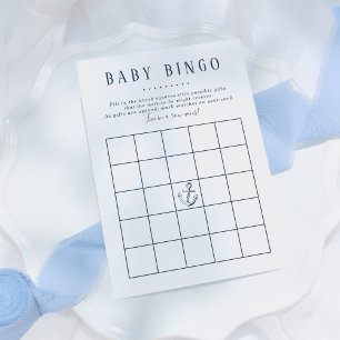 Baby Bingo Nautical Whale Baby Boy Shower Game Kaart