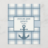 Baby Bingo Nautisch Thema Jongen Douche Spel Flyer (Achterkant)