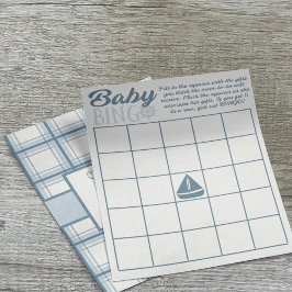 Baby Bingo Nautisch Thema Jongen Douche Spel Flyer