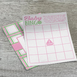 Baby bingo nautisch thema meisje douche spel flyer