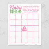 Baby bingo nautisch thema meisje douche spel flyer (Voorkant)