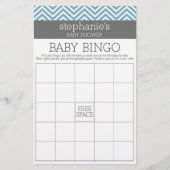 Baby Bingo - Pastel Blue Chevrons Shower Game (Voorkant)