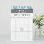 Baby Bingo - Pastel Blue Chevrons Shower Game (Staand voorkant)