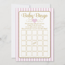 Baby Bingo Pink Gold Baby shower Game Kaarten