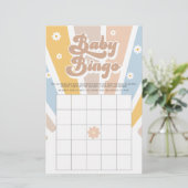 Baby Bingo Retro Sunshine Groovy Baby shower Game (Staand voorkant)