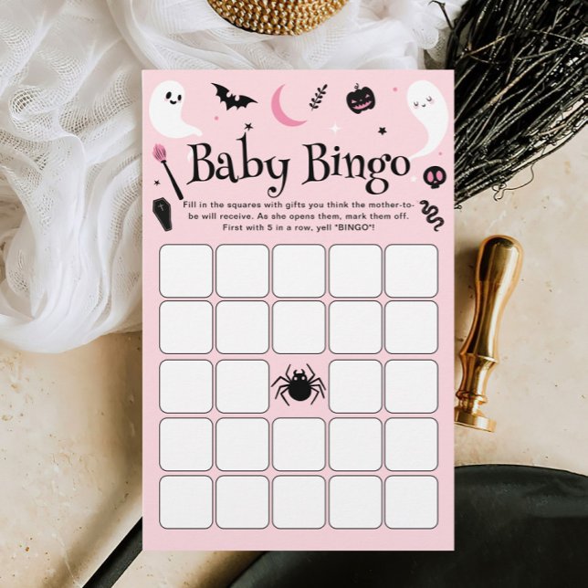 Baby Bingo Roze Halloween Baby shower spel (Creator heeft geüpload)