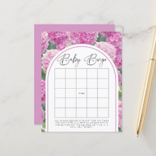 Baby Bingo Roze Hydrangea Baby shower spel