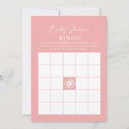 Baby Bingo Roze Winter Baby shower Spelletjes Kaart