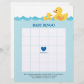 Baby Bingo Rubber Duck Baby shower Game (Voorkant / Achterkant)