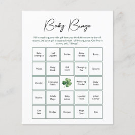 Baby Bingo St. Patrick's Day Baby shower Spel