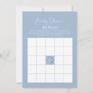 Baby Bingo Stoffig Blauw Winter Baby shower Spelle Kaart