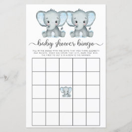 Baby Bingo Tweeling Jongens Olifant Shower Spel