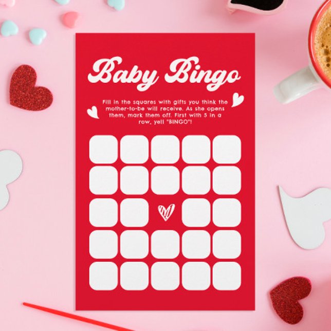 Baby Bingo Valentijnse Baby showers Spel (Creator heeft geüpload)