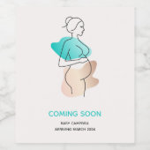 Baby Binnenkort aangekondigde zwangerschap Wijn Etiket (Enkel label)