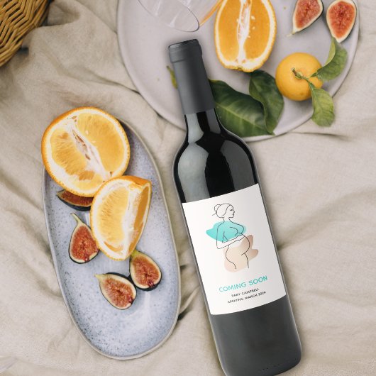Baby Binnenkort aangekondigde zwangerschap Wijn Etiket