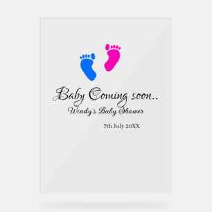 Baby Binnenkort verkrijgbaar baby shower Blue Pink Acryl Bord