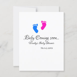 Baby Binnenkort verkrijgbaar baby shower Blue Pink Briefkaart