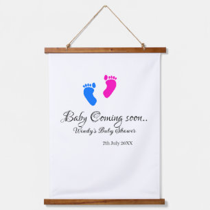 Baby Binnenkort verkrijgbaar baby shower Blue Pink Hangend Wandkleed