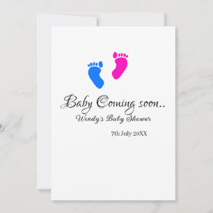 Baby Binnenkort verkrijgbaar baby shower Blue Pink Kaart