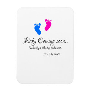 Baby Binnenkort verkrijgbaar baby shower Blue Pink Magneet