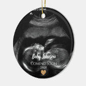 Baby Binnenkort verkrijgbaar Ultrasound Gold Heart Keramisch Ornament (Links)