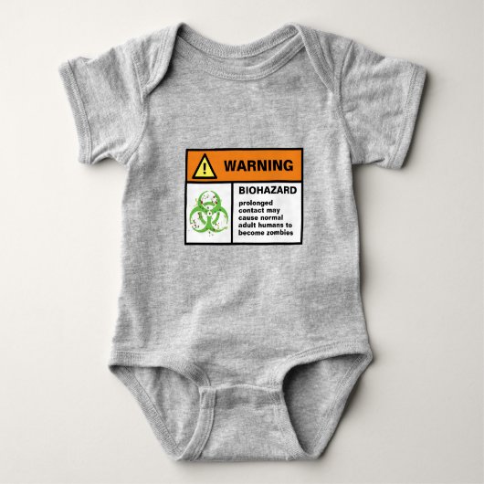 Baby Biohazard Sticker Zombie-ouders Romper (Voorkant)