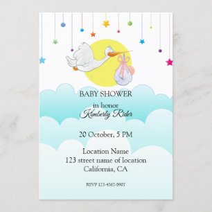 Baby Bird Baby shower Invitation Kaart