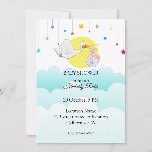 Baby Bird Baby shower Uitnodiging (Voorkant)