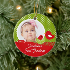 Baby Bird Baby's eerste kerstfoto Keramisch Ornament