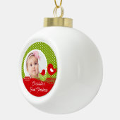 Baby Bird Baby's eerste kerstfoto Keramische Bal Ornament (Rechts)