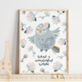 Baby Bird Blue Wonderful World Poster | Kunst aan